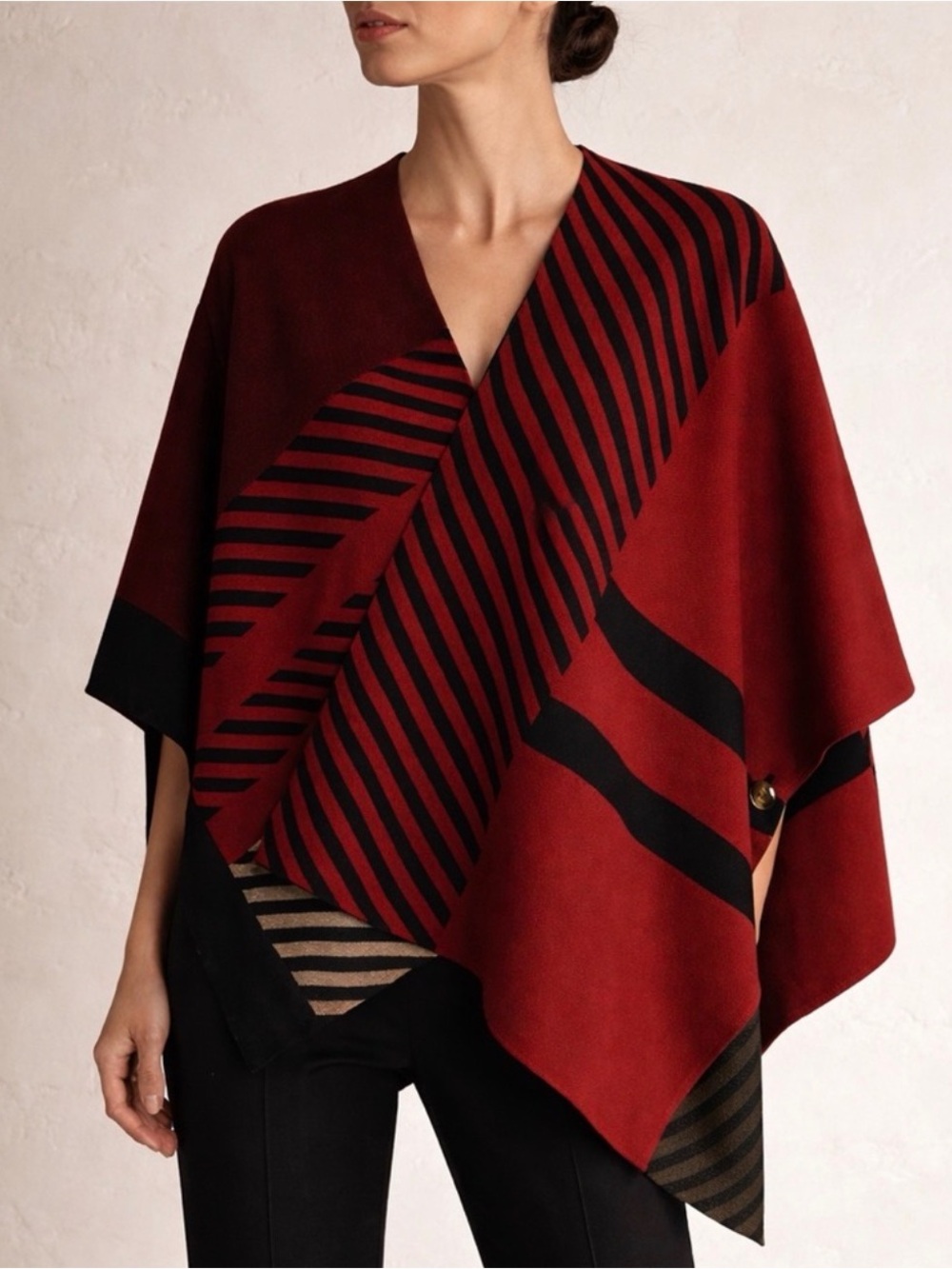 Barbour Martine Cotton Cape O/S Crimson Tartan Plaid Poncho Wrap Shaw - Picture 7 of 7